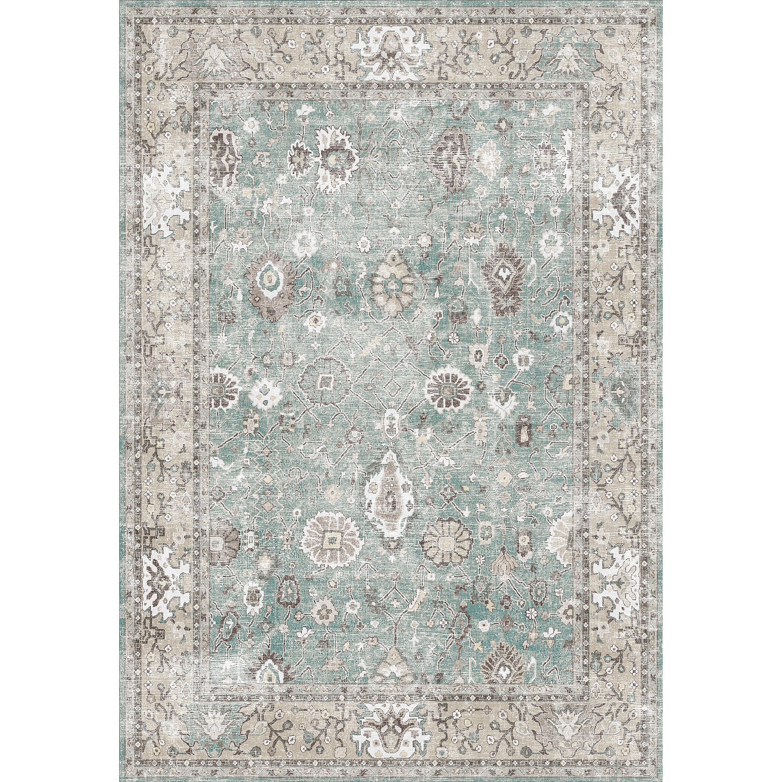 Tapis imprimé Zuleo en chenille, fabriqué à la machine